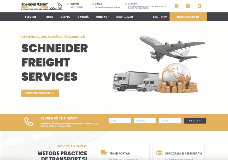 Schneider Freight Services - Website Homepage